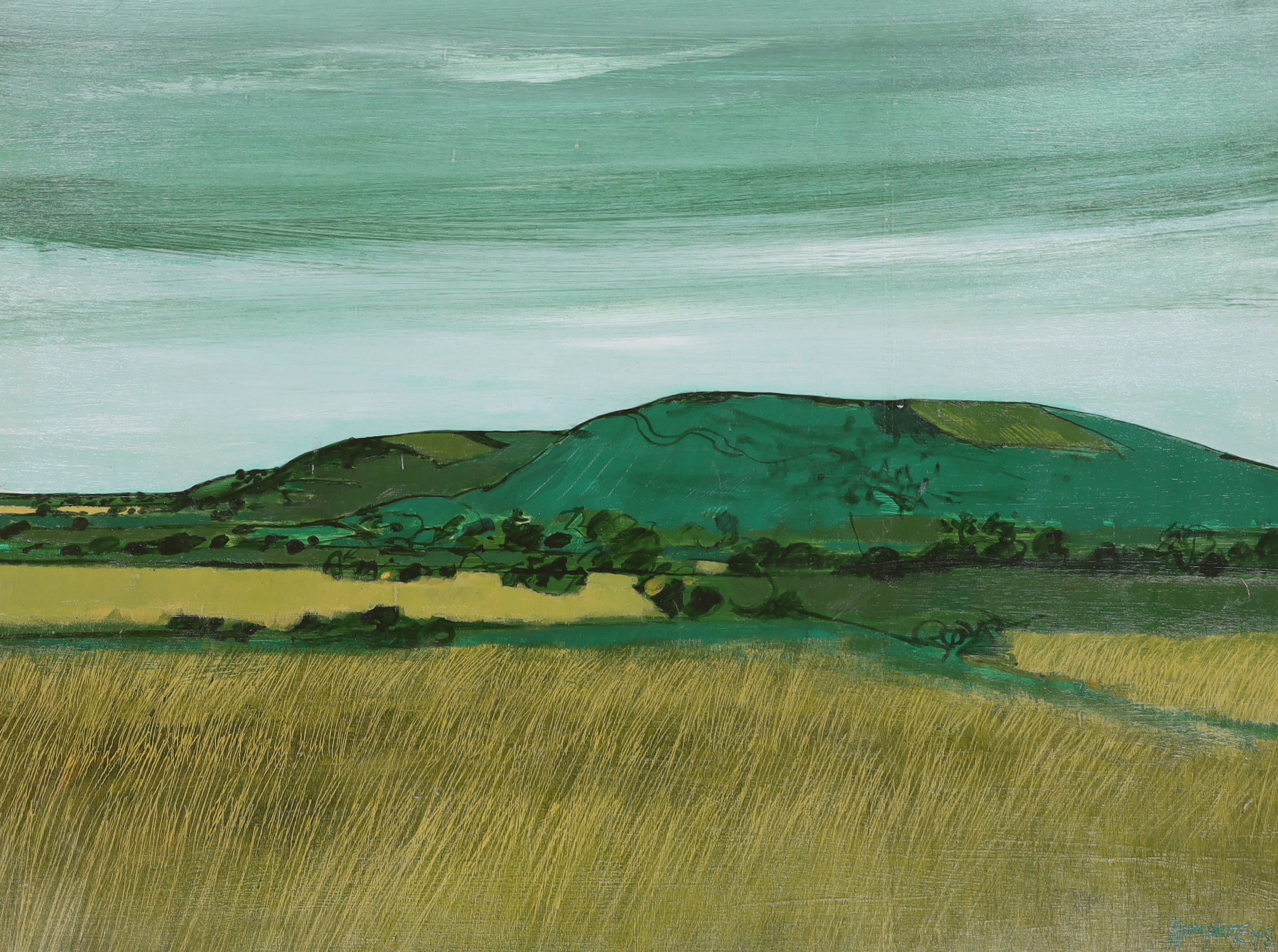 David Humphreys (b.1937), oil, Panoramic mountainous landscape, signed, 62cm x 46cm